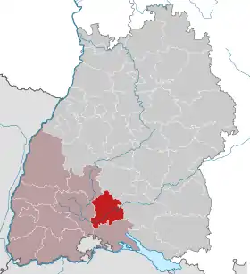 Localisation de Arrondissement de Tuttlingen