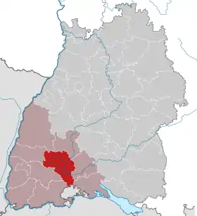 Localisation de Arrondissement de Forêt-Noire-Baar