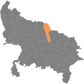 Localisation de District de Bahraichबहराइच जिला