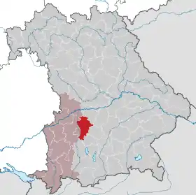 Localisation de Arrondissement d'Aichach-Friedberg