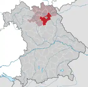 Localisation de Arrondissement de Bayreuth