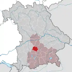 Localisation de Arrondissement de Dachau