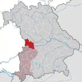 Localisation de Arrondissement de Danube-Ries
