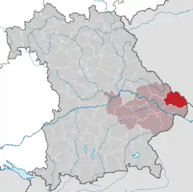 Localisation de Arrondissement de Freyung-Grafenau