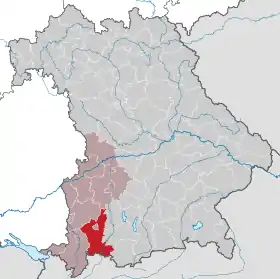 Localisation de Arrondissement d'Ostallgäu