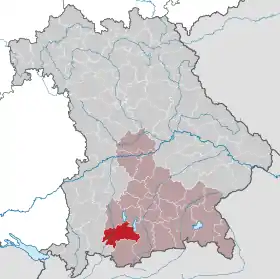 Localisation de Arrondissement de Weilheim-Schongau