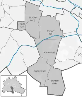 Localisation de Arrondissement de Tempelhof-Schöneberg