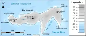 Carte de l'île Bianki.