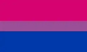 Drapeau de la fierté bisexuelle créé par Michael Page en 1998.