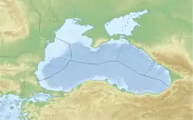 Carte des frontières de la mer Noire. Ukraine au nord, Turquie au sud.