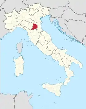 Localisation de Ville métropolitaine de Bologne