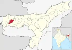 Localisation de District de Bongaigaonবঙাইগাওঁ জিলা