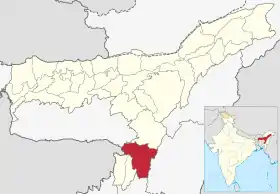 Localisation de District de Cachar(as)কাছাড়(bn)কাছাড়
