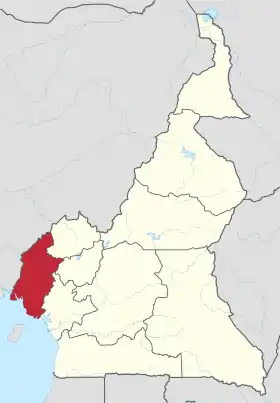 Localisation de Région du Sud-OuestSouthwest Region (en)