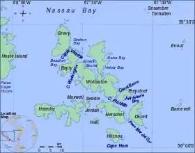 Les îles Wollaston dont la plus au Nord, Grevy