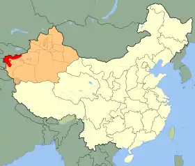 Localisation de Préfecture autonome kirghiz de Kizilsu