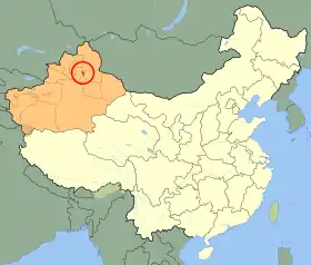 Localisation de Wujiaqu (Vucyaçü)