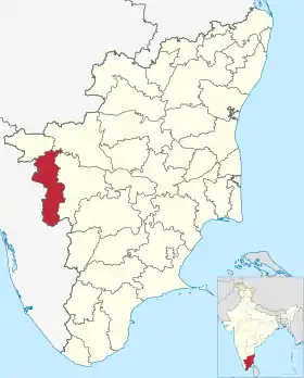 Localisation de District de Coimbatore