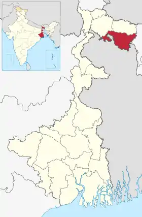 Localisation de District de Cooch Beharকোচবিহার জেলা