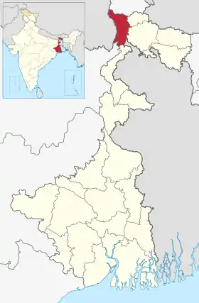 Localisation de District de Darjeelingदार्जिलिङ जिल्ला