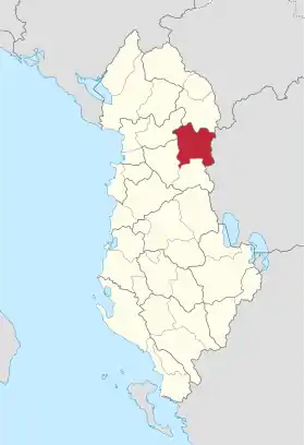 Localisation de District de Dibër