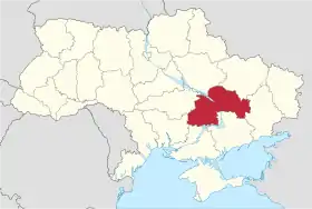 Localisation de Oblast de Dnipropetrovsk