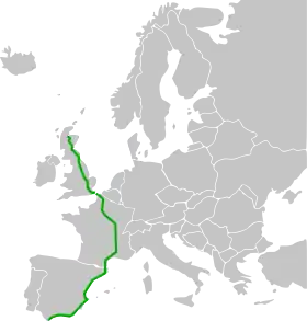 Itinéraire de la route européenne 15