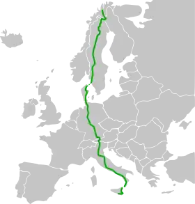 Itinéraire de la route européenne 45