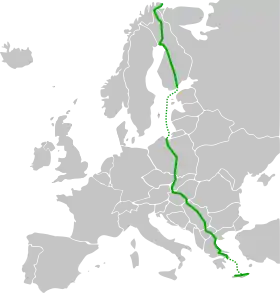 Itinéraire de la route européenne 75