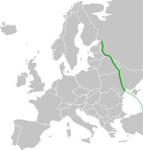 Itinéraire de la route européenne 95