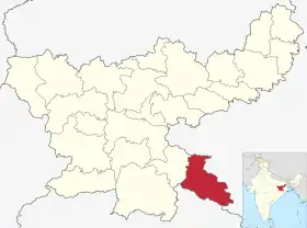 Localisation de District de  Purbi Singhbhum (Singhbhum Est)  पूर्वी सिंहभूम जिला