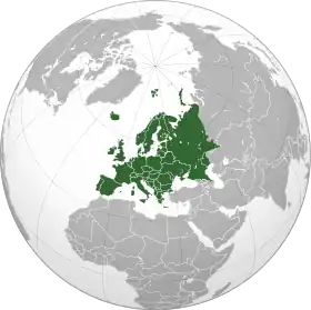 Localisation de l'Europe.