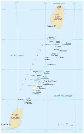 Carte des Grenadines