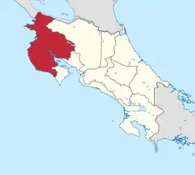 Localisation de Guanacaste