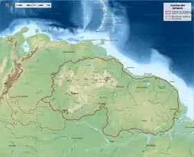 Carte du bouclier guyanais