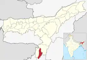 Localisation de District de Hailakandiহাইলাকান্দি জেলা