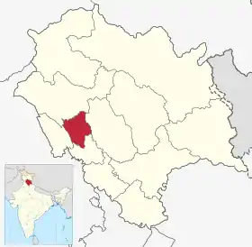 Localisation de District deHamirpurहमीरपुर जिला