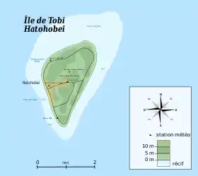 Carte de l'île de Hatohobei.