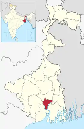 Localisation de District d'Haora(হাওড়া জেলা)