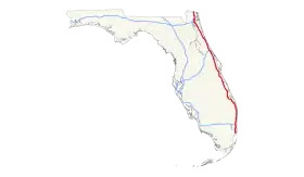 La parcours de L'Interstate 95 en Floride