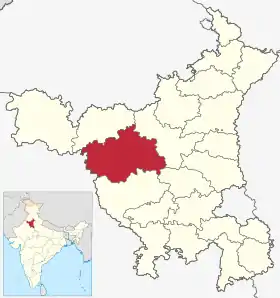 Localisation de District d'Hisarहिसार जिला