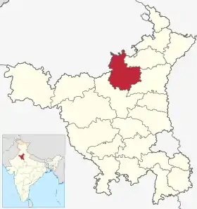 Localisation de District de Kaithal कैथल जिला