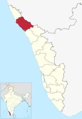 Localisation de District de Kannur