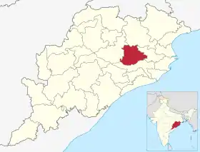 Localisation de District de Dhenkanalढेन्कानाल जिला