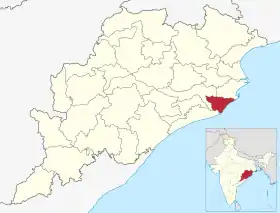 Localisation de District de Jagatsinghpur