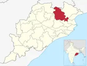 Localisation de District de Kendujharकेन्दुझर जिला