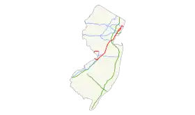 La parcours de L'Interstate 95 dans l'État du New Jersey