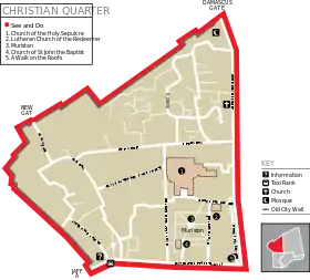 Localisation de Quartier chrétien de Jérusalem
