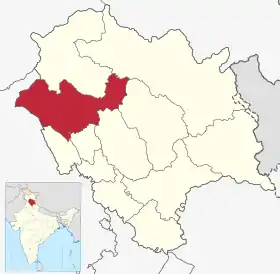 Localisation de District de Kangra काँगड़ा ज़िला