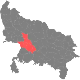 Localisation de Division de Kanpurकानपुर विभाग